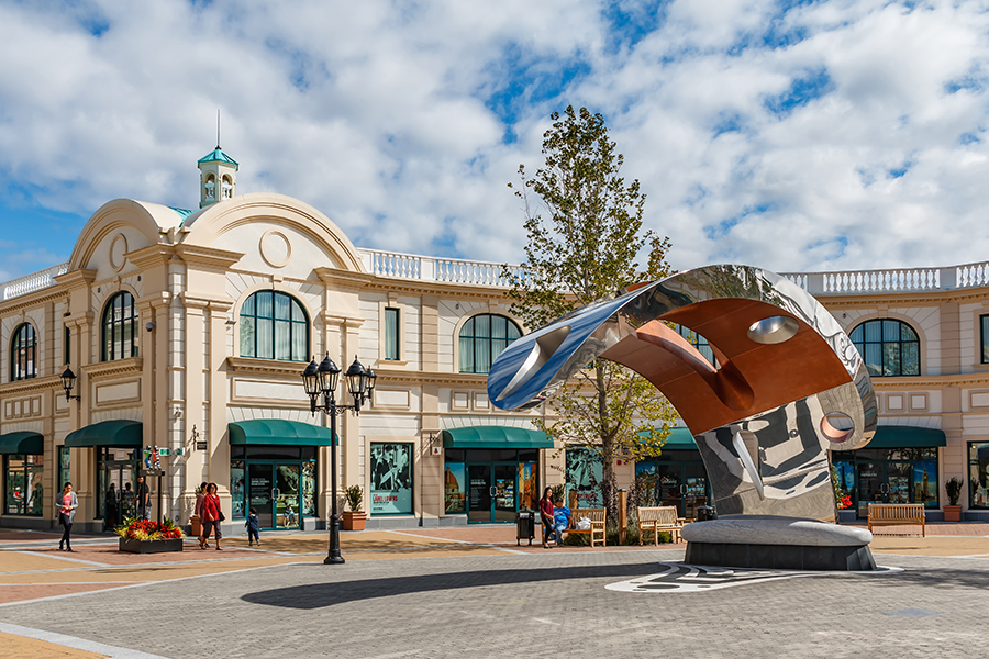 RICHMOND BC, CANADA - September10, 2016: Unidentified people in the new McArthurGlen Designer Outlet near the Vancouver Airport. Outlet was designed as a luxury shopping destination.
