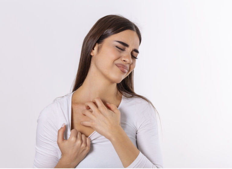 Woman wanting eczema treatment